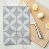 Theedoek - Grijs bloempatroon (Quarter Fold)