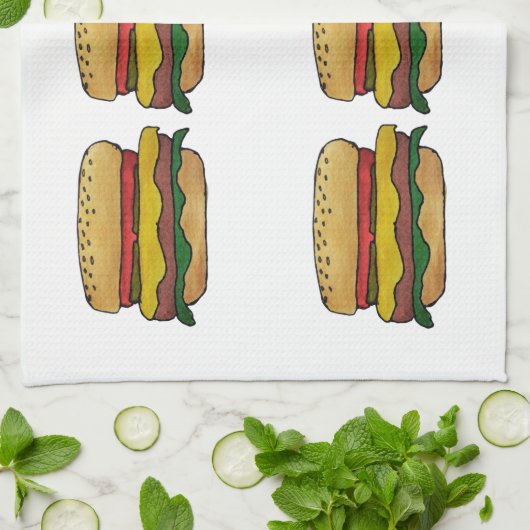 Theedoek met cheeseburger (Gevouwen)