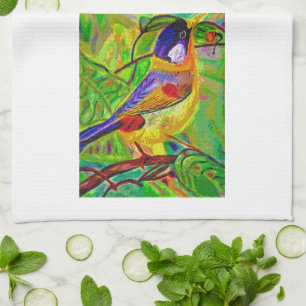 Theedoek met vogels van Leslie
