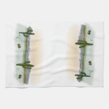 Theedoek | Woestijnzonsondergang | Aquarel