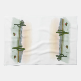 Theedoek | Woestijnzonsondergang | Aquarel