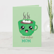 Theegroen mok met citaat Thee-tastisch