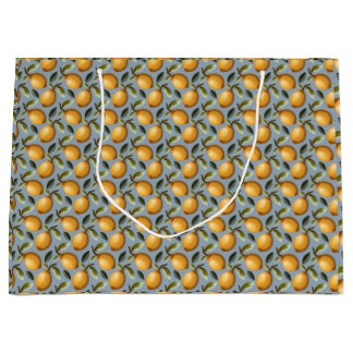 Theehanddoek met citroenpatroon Mediterrane citrus Groot Cadeauzakje