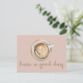 Theehuis Lavendel Latte Kunst Design Briefkaart (Staand voorkant)