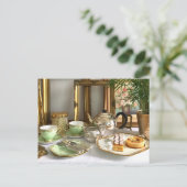 Theekaart voor 's middags thee briefkaart (Staand voorkant)