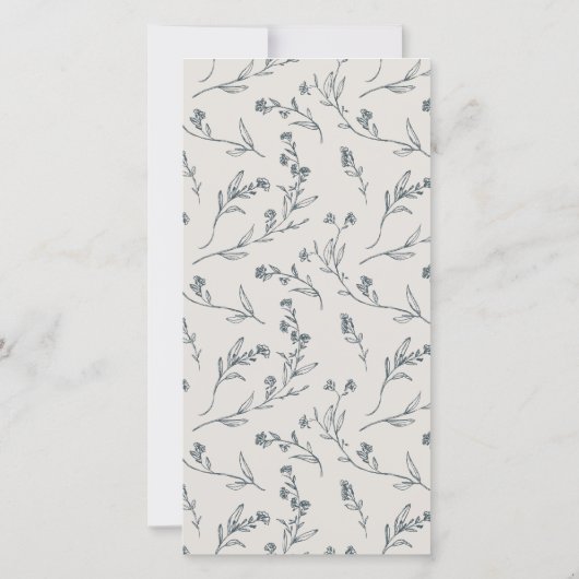 Theekanne Bruidsboeket Uitnodiging Cute Leaf Rose (Achterkant)