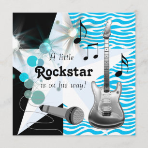 Theekleurige Blauwe Zebra Rockster Baby Jongens Bo Kaart