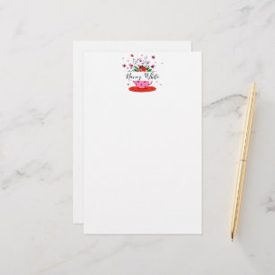Theekop bloemen gepersonaliseerd briefpapier