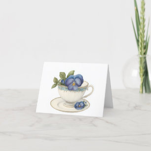 Theekop met bloemetjes Wenskaart Kaart