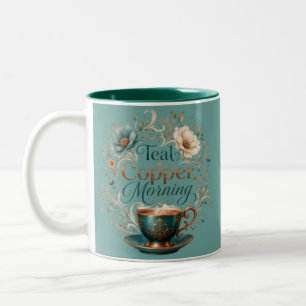Theekop met koperen ochtendaccent tweekleurige koffiemok
