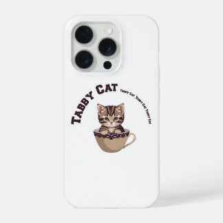 Theekop Tabby Kat Schattig Kitten Theeliefhebber K iPhone 15 Pro Hoesje
