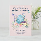 Theekopje Bruiloft Feest Theetijd Afternoon Tea Ui Kaart (Staand voorkant)