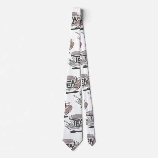 theekoppen PATTERN MET SPOON ALL TRANS Stropdas (Voorkant)