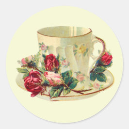 Theekoptijd Ronde Sticker