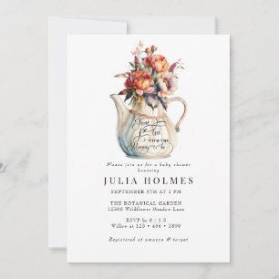 theekransje Floral Classic Baby shower Kaart