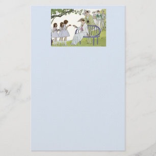 Theekransje in de vintage tuin briefpapier