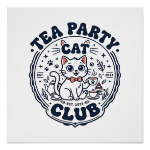 Theekransje Kat Kattenliefhebber Shirt Kunst - The Perfect Poster