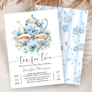 Theekransje voor twee baby shower jongen stoffig b kaart