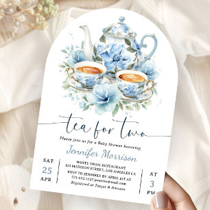 Theekransje voor twee baby shower jongen stoffig b kaart