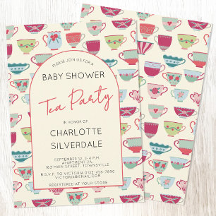 Theekransje voor Vintage Baby Shower Kaart