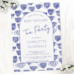 Theekransje Watercolor Baby Shower Thee Feestje Kaart
