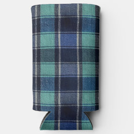 Theelblauw & marineblauwe Schotse ruit Koeler voor