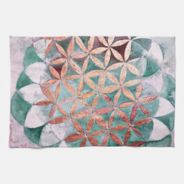 Theelblauw Roze Pastel Abstract Waterverfpatroon Theedoek