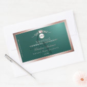 Theelproductlabel Roze Gouden Frame Logo Monogram Rechthoekige Sticker (Envelop)