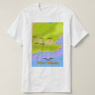 Theems Londen Engeland kaart T-shirt