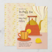 Theepartij Fun Uitnodiging (Voorkant / Achterkant)