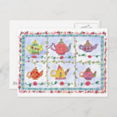 theepot-bloemensampler briefkaart (Voorkant / Achterkant)