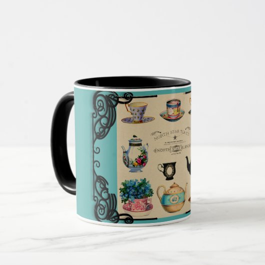 theepot en theeopjes mok (Voorkant links)