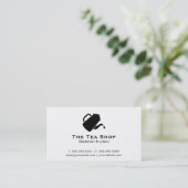 Theepot giet (zwart) visitekaartje (Staand voorkant)