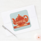 Theepot Grappige Drink Thee Vierkante Sticker (Envelop)