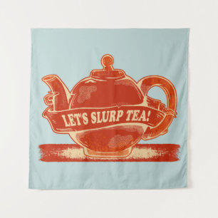 Theepot Grappige Drink Thee Wandkleed