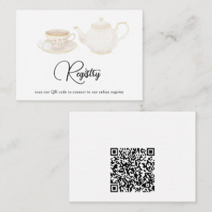 Theepot QR-code Bruidsmeisjesfeest Cadeau Registra Informatiekaartje