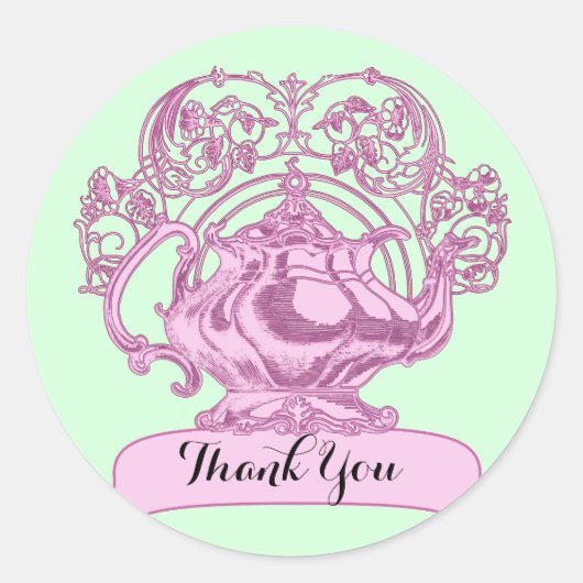  theepot werveling ronde sticker (Voorkant)