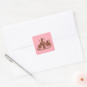  theepotten op roze decoratieve stickers (Envelop)