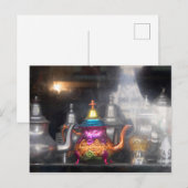 Theepotten te koop op de markt briefkaart (Voorkant / Achterkant)