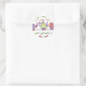 theepotten thee tijd bloemen ronde sticker (Tas)