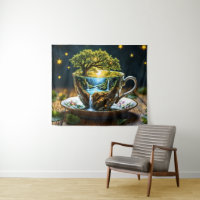 Theeservies surreële waterval keuken decor kunst