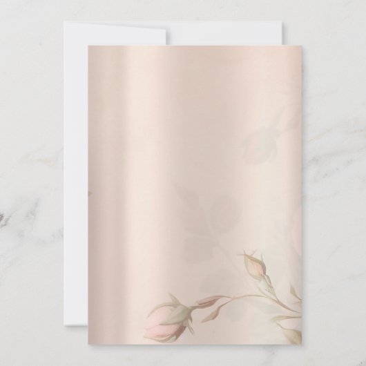 Theeset Chique Rozen Bruids Luncheon Kaart (Achterkant)