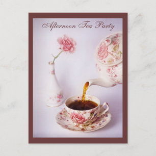Theetijd, Afternoon Tea Party Uitnodiging Briefkaart