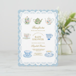 Theetijd Baby Shower Uitnodiging