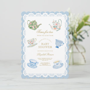 Theetijd Baby Shower Uitnodiging