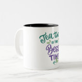 Theetijd belettering Mok ontwerp (Voorkant links)