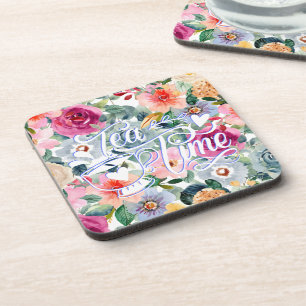 Theetijd Bloemen Bier Onderzetter