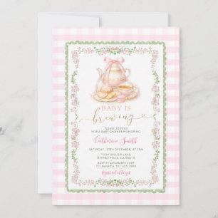 Theetijd Coquette Baby Is Op Komst Baby Shower Kaart