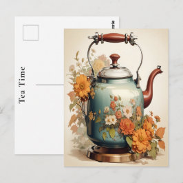 Theetijd Koffiepauze Samenkomst Vakantie Briefkaart