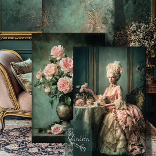 Theetijd Mary Antoinette Zwaar Gewicht Decoupage Inpakpapier Vel
